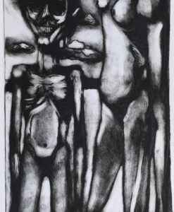 Ben Allal Ayad, kaksi naista 1993, kuivaneula ja monotypia pleksille, 69,5 cm x 40,5 cm