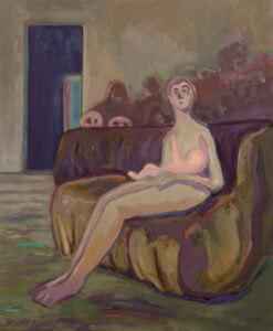 Ben Allal Ayad, Huolissaan 2000, öljyväri kankaalle, 55 cm x 46 cm